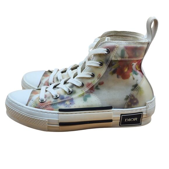 Dior women's shoes size 37 U.s. Size 6.5US B23 High Top Floral - Picture 2 of 11